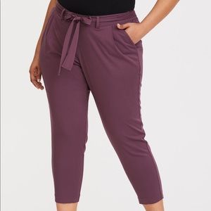 NWT - Torrid 0/12 - Plum Stretch Challis Crop Pant